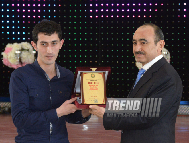 Winners of journalistic articles competition awarded on occasion of Novruz holiday. Azerbaijan, Baku, 17 match, 2016 